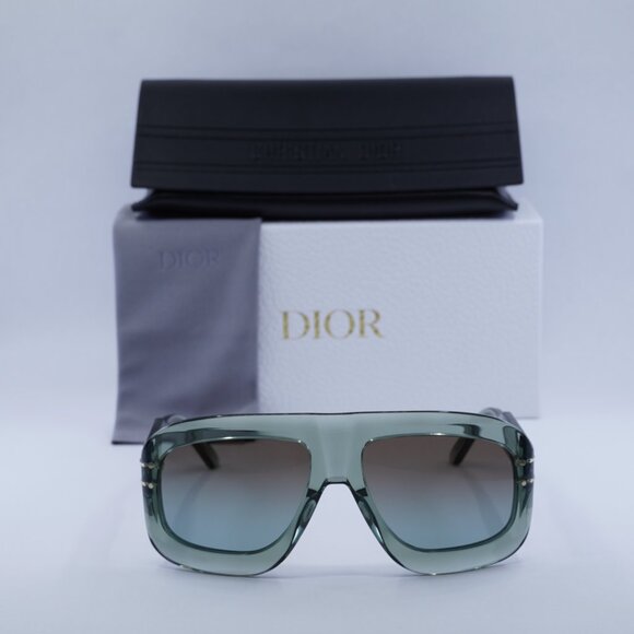 Dior DIODIORSIGNATURE M1U 55F2 Aviator Sunglasses - Green/Brown - Picture 3 of 11